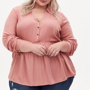 Torrid Size 3  Button-Front Top - Pink/Orange